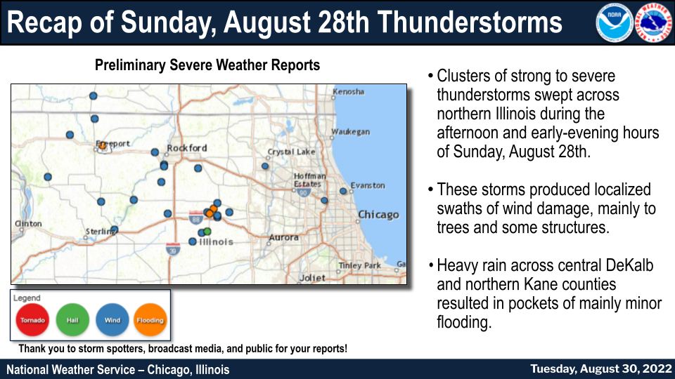 August 28 2022 thunderstorms produce scattered wind damage in